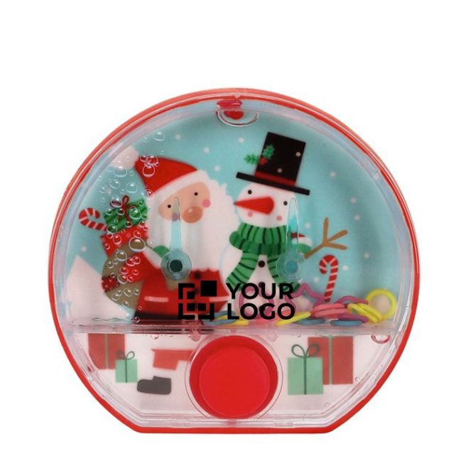 Juego de agua con diseño de Navidad y botón rojo en el medio