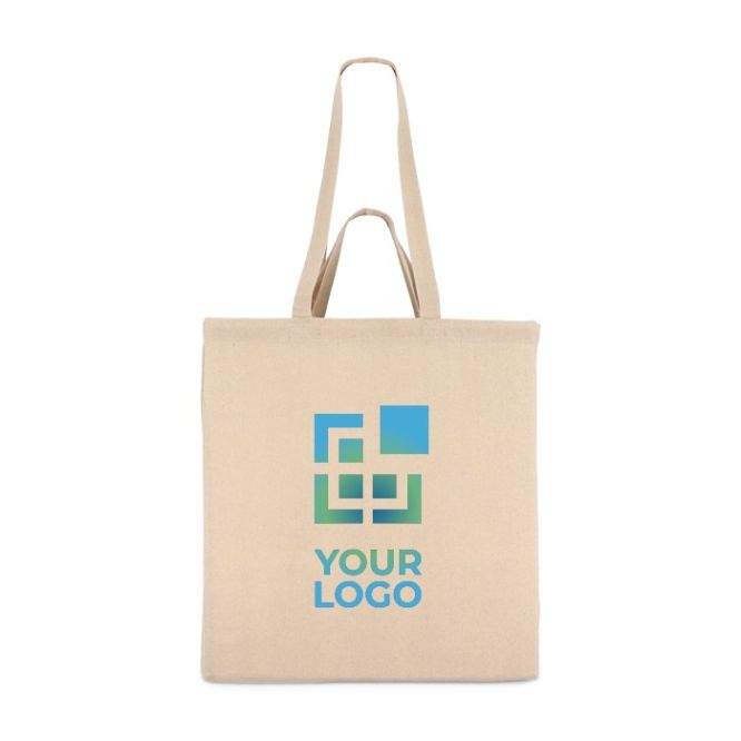 Bolsa de algodón OEKO-TEX de color natural con doble asas 140 g/m2