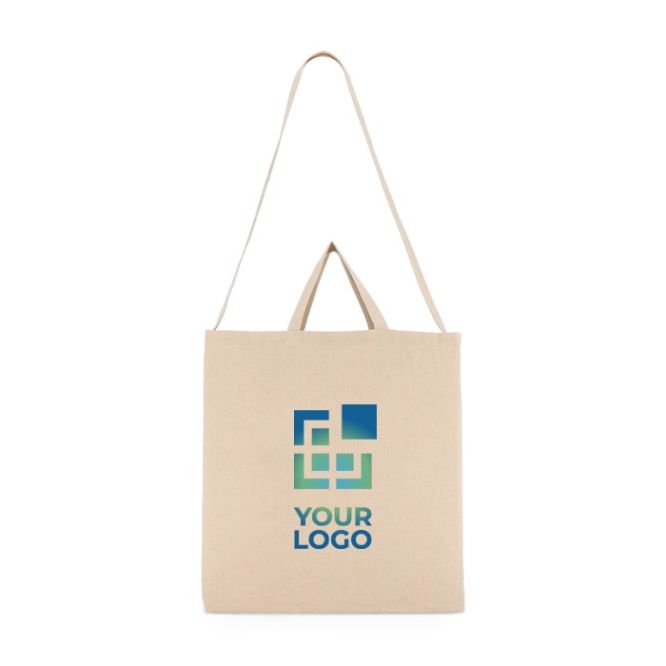 Bolsa de algodón OEKO-TEX en color natural con doble asa 220 g/m2