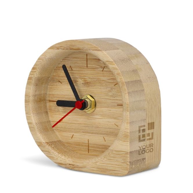 Reloj decorativo de sobremesa hecho de bambú natural personalizable