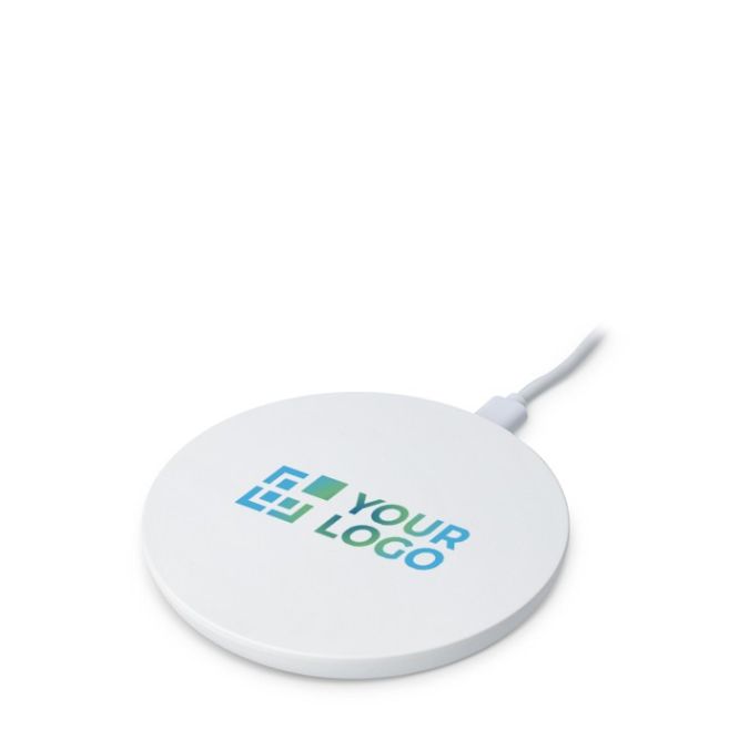 Cargador blanco circular con indicador LED en la base 15W