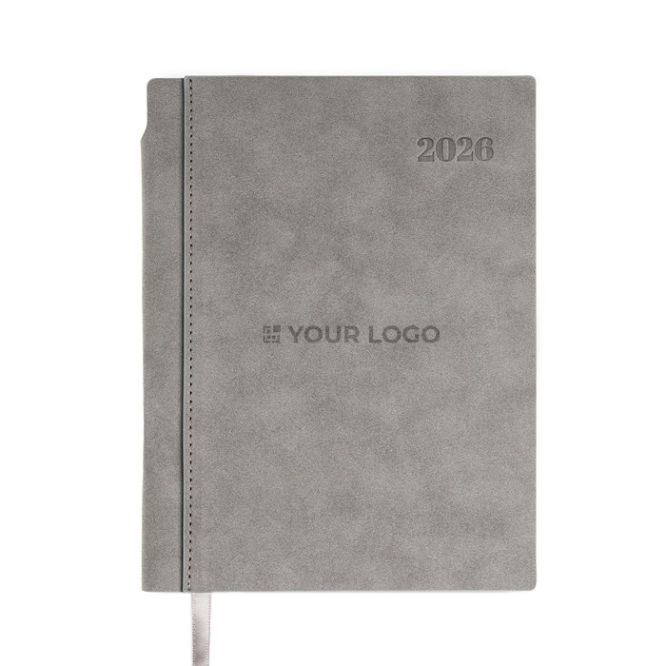 Agenda diaria en español y portugués con funda de tacto de ante A5