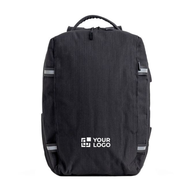 Mochila de bambú jacquard con cremalleras impermeables PC 15.6