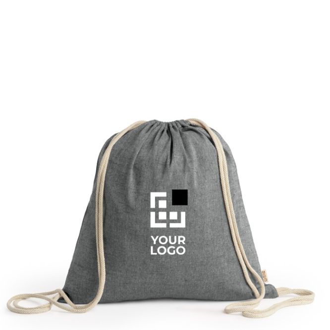 Mochila ecológica con cordones en acabado jaspeado 120 g/m2