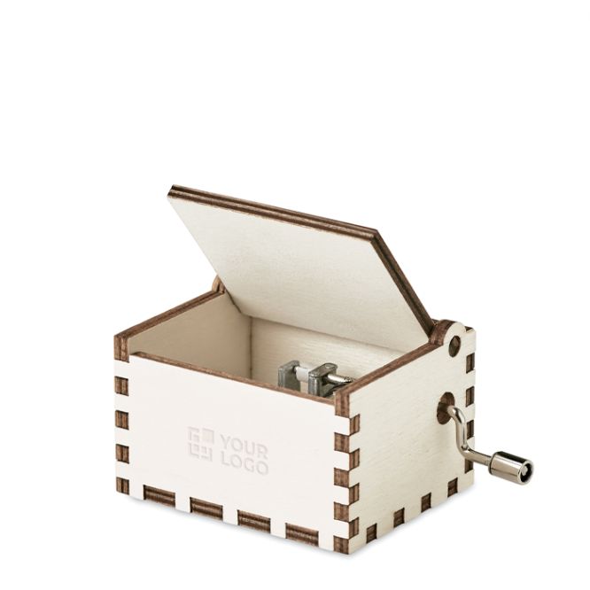 Caja de música Navidad personalizada de color madera