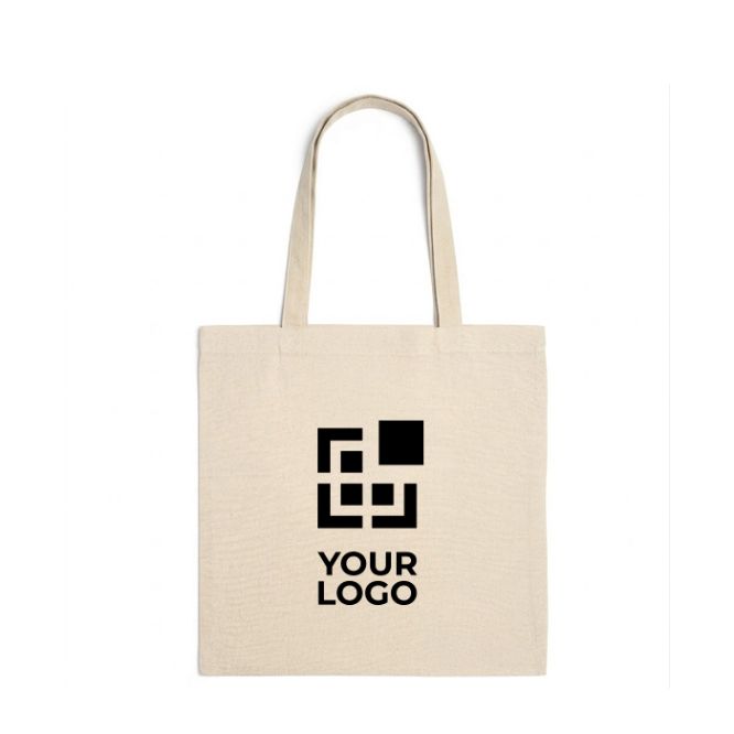 Bolsa de algodón natural con asas largas reforzadas 240 g/m2