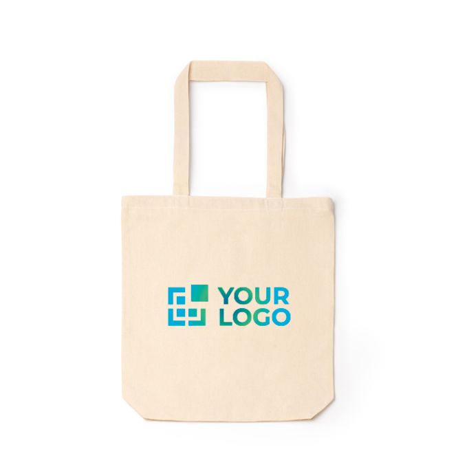 Bolsa de algodón con cierre de cremallera y fuelle 230 g/m2