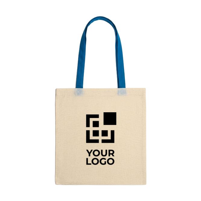 Bolsa hecha de algodón 100% con asas largas de color 140g/m2