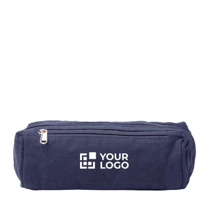 Neceser de algodón reciclado con bolsillo exterior 300 g/m2