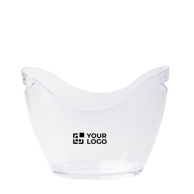 Cubitera transparente con asas laterales en resistente plástico 4L