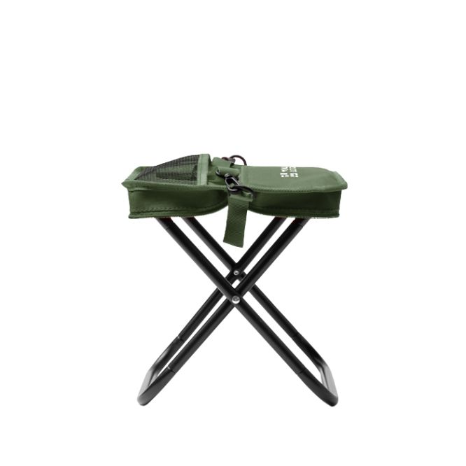 Silla plegable compacta de poliéster con funda y bolsillos