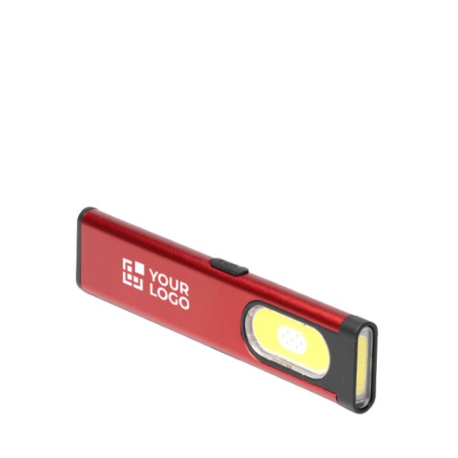 Linterna doble ultra plana de aluminio con imán y clip 3 intensidades