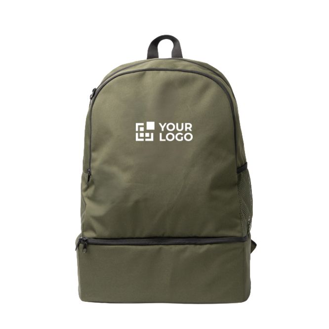 Mochila deportiva ecológica con zapatillero rígido y bolsillo frontal