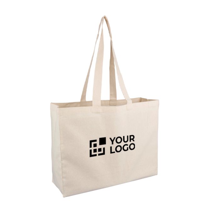 Bolsa de algodón con certificación OEKO-TEX y asas largas 180g/m²