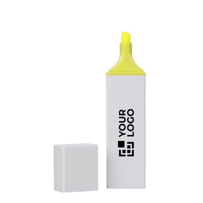 Marcador de plástico con cuerpo blanco y detalle a color