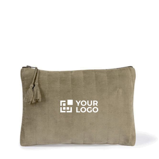 Neceser de terciopelo con costuras verticales vista principal