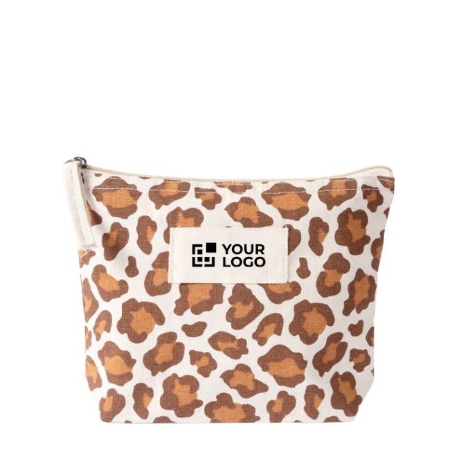 Neceser de algodón reciclado con diseño de animal print 200g/m²