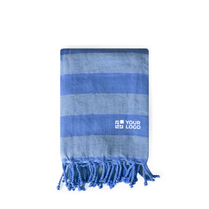 Pareo a rayas de algodón reciclado ideal para la playa 340g/m²