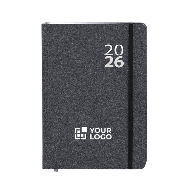 Agenda de cartón reciclado con vista diaria en inglés y español A5 vista principal