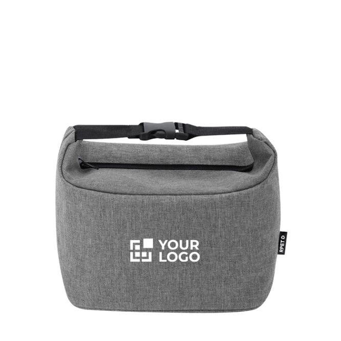 Bolsa nevera de plástico reciclado con hebilla y aislante