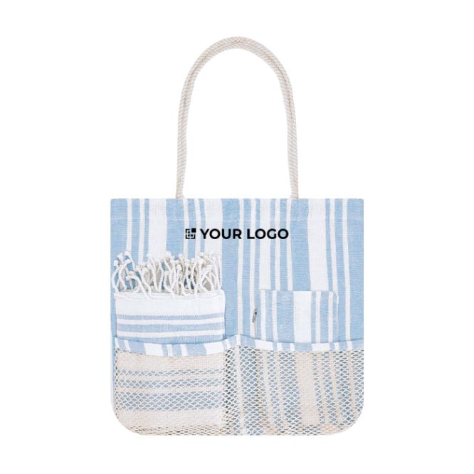 Set bolsa de playa, neceser y pareo a juego de algodón 180g/m²