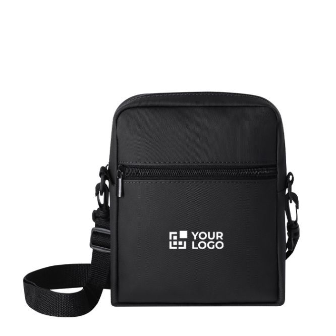 Bandolera de piel sintética con doble cremallera y acolchado