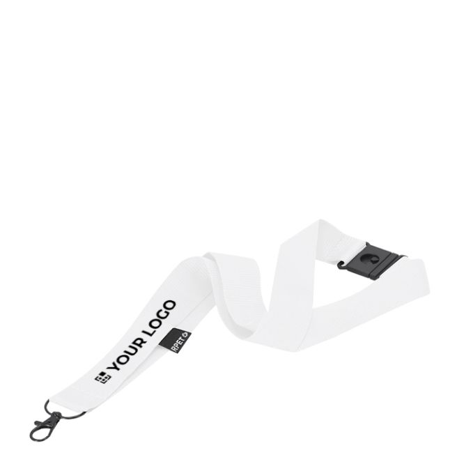 Lanyard clásico de poliéster reciclado con cierre seguridad