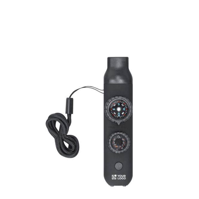 Silbato de supervivencia 6 en 1 con linterna LED y cordón