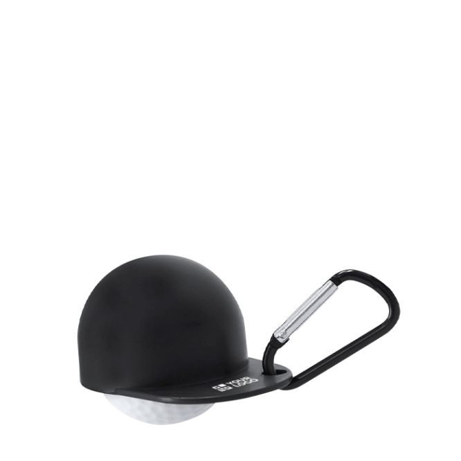 Llavero con mosquetón y diseño gorra de golf con pelota