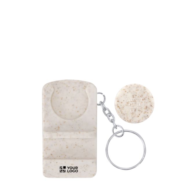 Llavero soporte de caña de trigo con moneda para carro