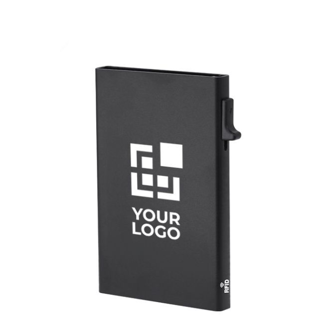 Tarjetero de aluminio con soporte magnético y bloqueo RFID