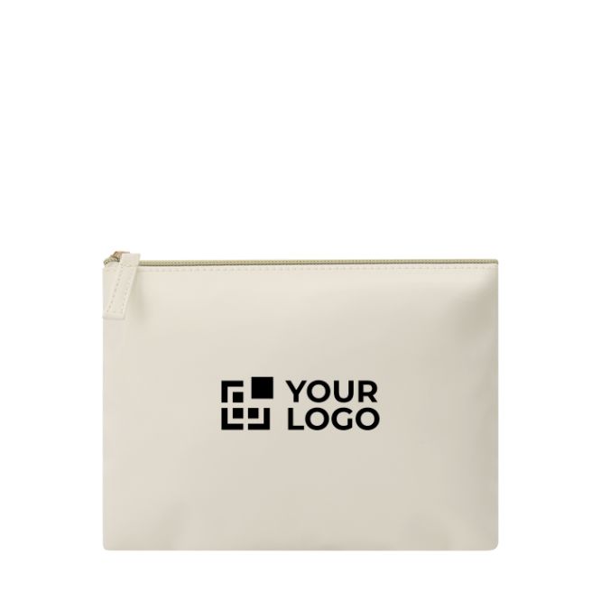 Neceser de piel sintética con compartimiento con cierre de cremallera