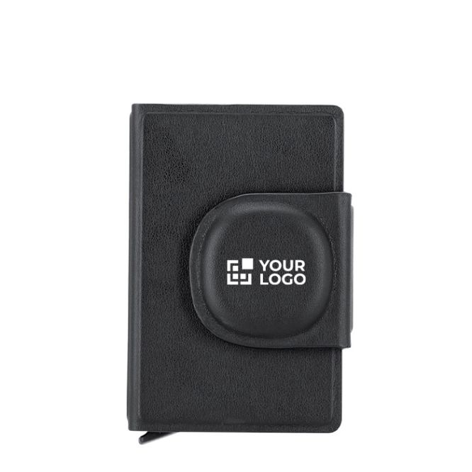 Tarjetero cuero sintético localizador inteligente y cierre magnético