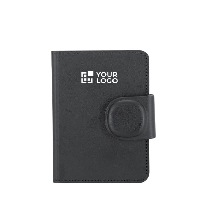 Funda pasaporte de piel sintética con localizador y cierre magnético