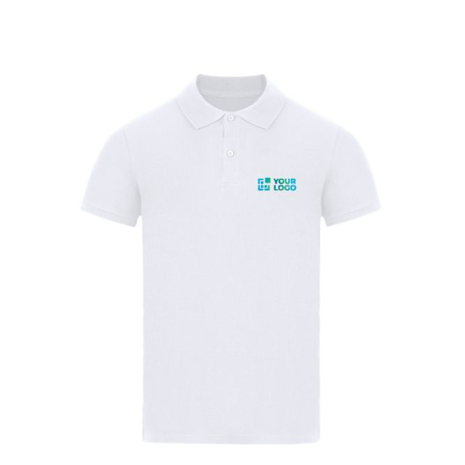 Polo infantil manga corta algodón blanco con refuerzo cuello 180g/m²