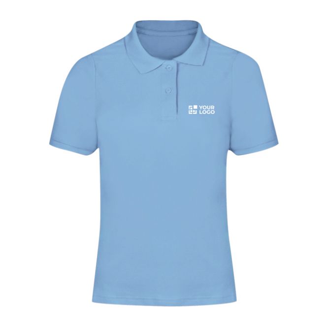 Polo de mujer manga corta 100% algodón piqué de varios colores 180g/m²