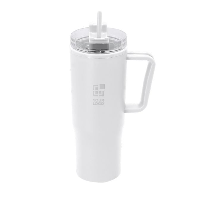 Vaso térmico de plástico reciclado y asa de transporte 900ml