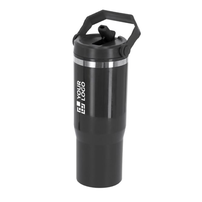 Vaso térmico doble pared con pajita y asa de transporte 900ml