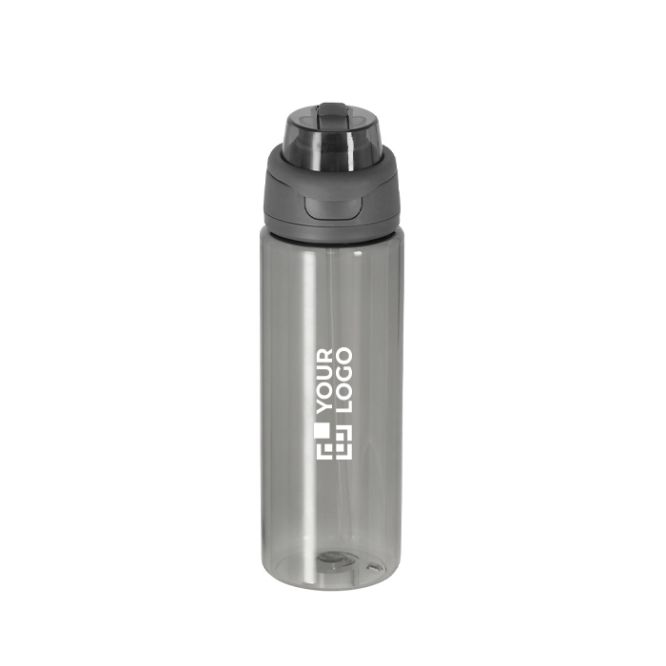 Botella translúcida con doble sistema de bebida y asa plegable 750ml