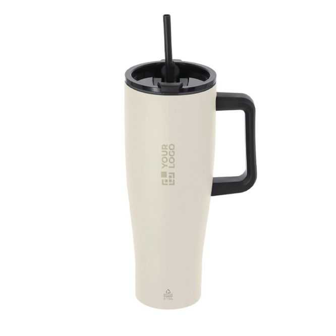 Vaso térmico de acero inoxidable con doble sistema de bebida 1.2L