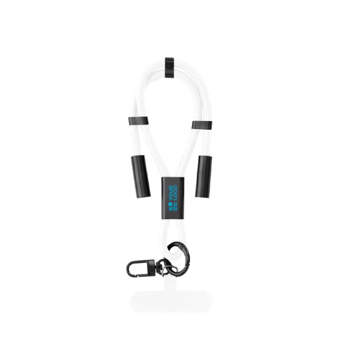 Muñequera de RPET con cable cargador y traspaso de datos 60W