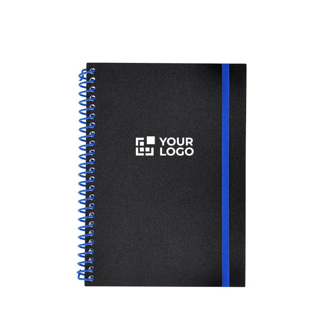 Libreta de anillas y cierre elástico a color hojas a rayas A5