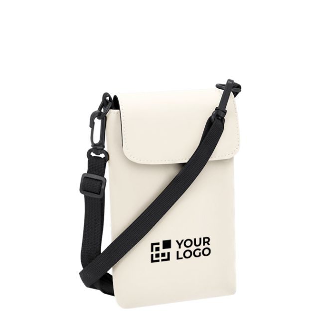 Bandolera de piel sintética con cierre de velcro y cinta ajustable