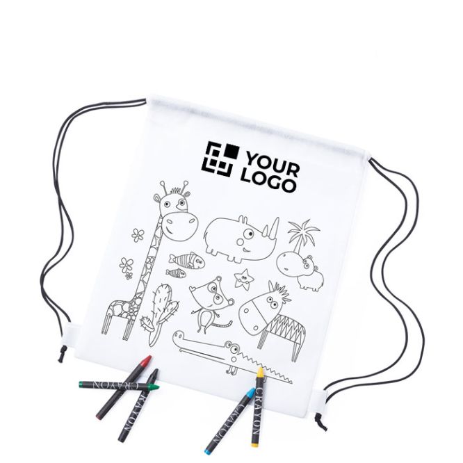 Mochila saco para colorear vista principal