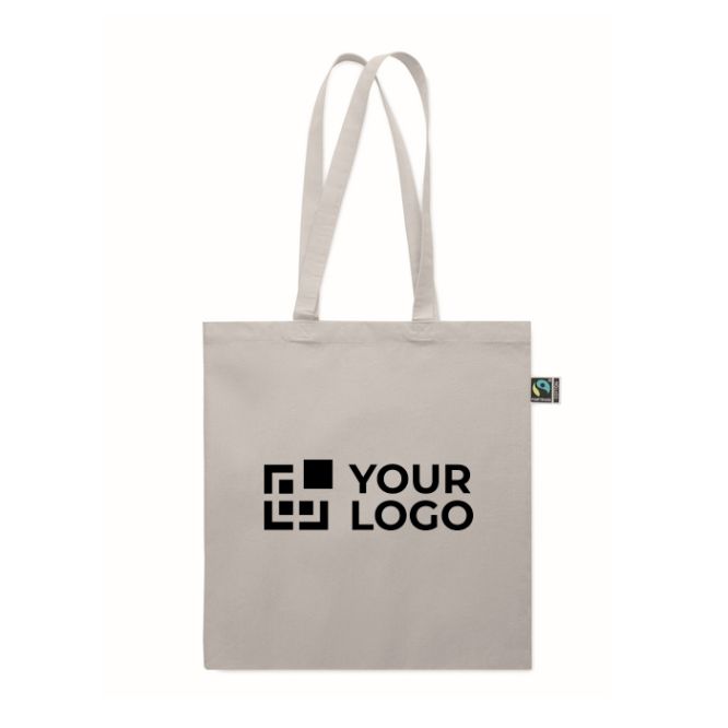 Bolsa de compra algodón Fairtrade con fuelle 180 g/m²