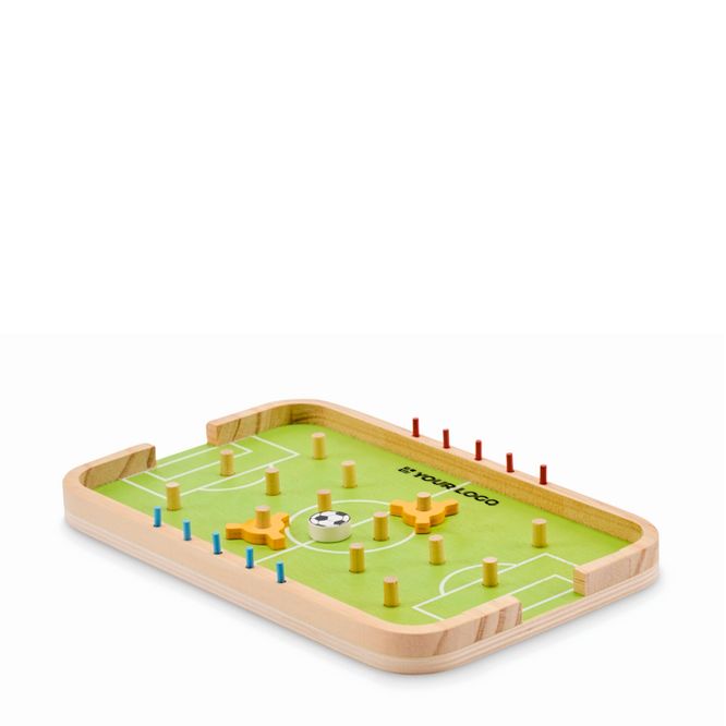 Juego de fútbol de madera con jugadores y accesorios