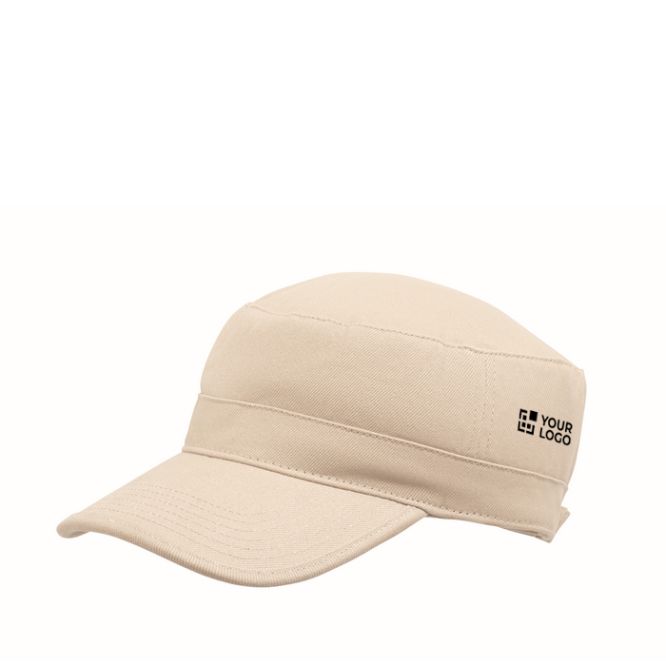 Gorra militar de algodón cepillado con velcro 260 g/m²