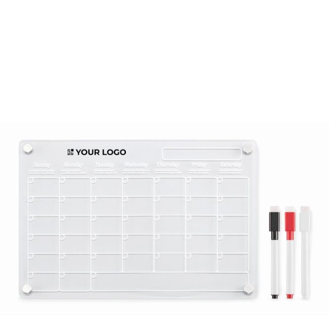 Planificador magnético mensual de acrílica magnética A4