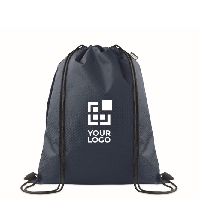 Mochila de cuerdas de RPET con bolsillo lateral y cremallera