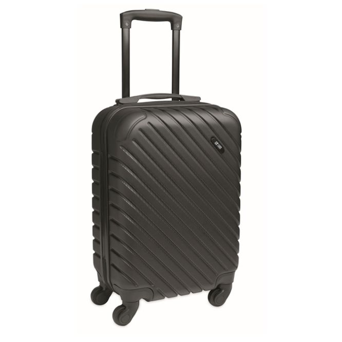 Trolley de plástico rígido con compartimiento principal y 4 ruedas